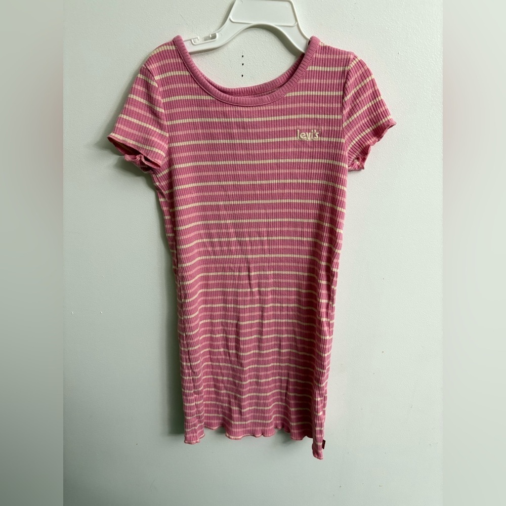 Levi's Pink and Cream Striped dress 5-6 years